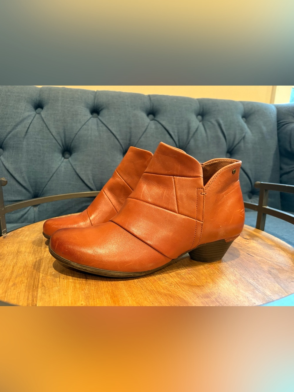 Cobb Hill by New Balance Rust Leather Ankle Booties